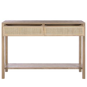 Tavolo consolle TAYLOR Rattan / Legno massello di quercia - Beige / Rovere