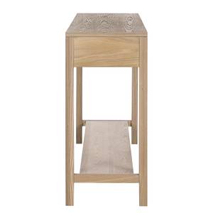 Tavolo consolle TAYLOR Rattan / Legno massello di quercia - Beige / Rovere