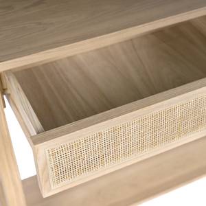 Tavolo consolle TAYLOR Rattan / Legno massello di quercia - Beige / Rovere