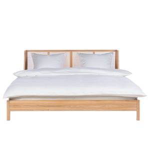 Bed TAYLOR rotan/massief eikenhout - beige/eikenhout - 180 x 200cm