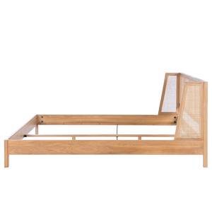 Bed TAYLOR rotan/massief eikenhout - beige/eikenhout - 180 x 200cm