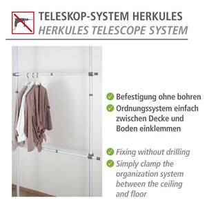 Teleskop-Regal Herkules Metall - Weiß / Hellgrau
