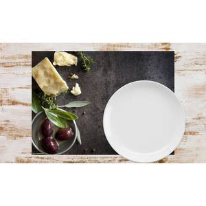 Tischset Parmesan und Oliven (12er-Set) Papier - Mehrfarbig