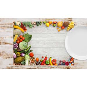 Placemats Groente & Fruit (set van 12) papier - meerdere kleuren