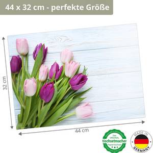 Tischset Lila Tulpen (12er-Set) Papier - Mehrfarbig