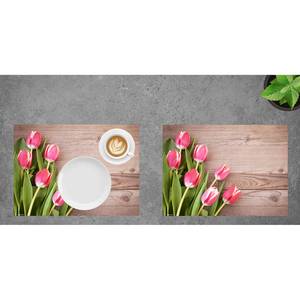 Sets de table Tulipes rouges (lot de 12) Papier - Multicolore