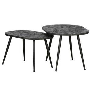 Tables basses Yaurel (lot de 2) Métal - Doré vieilli / Noir