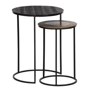 Bouts de canapé Robb (lot de 2) Aluminium - Noir / Laiton