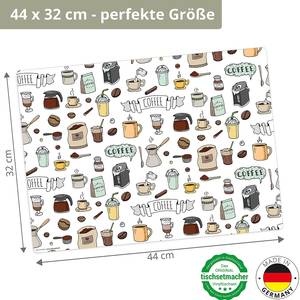 Placemats Coffee Doodle (set van 4) vinyl - bruin