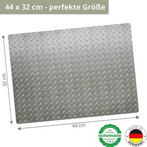 Placemats Plaatstaal Patroon (set van 4) vinyl - zilverkleurig