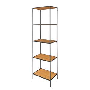 Open kast Arette II metaal - zwart - Eikenhouten look - Breedte: 51 cm