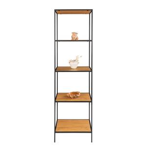 Open kast Arette II metaal - zwart - Eikenhouten look - Breedte: 51 cm