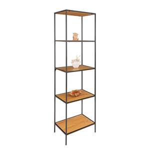 Open kast Arette II metaal - zwart - Eikenhouten look - Breedte: 51 cm