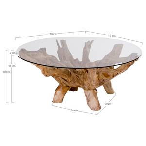 Tavolino da salotto Slobo Vetro / Legno massello di teak - Teak
