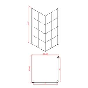 Eckdusche Clean Line Schwarz