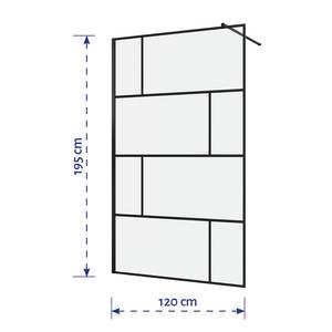 Duschwand Walk-In III Matt Schwarz - Breite: 120 cm