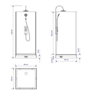 Eckdusche Marwell White Sone Weiß - 80 x 80 cm