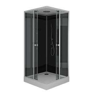 Eckdusche Marwell Black Weiß / Schwarz - 90 x 90 cm