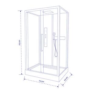 Eckdusche Marwell White I Weiß - Breite: 115 cm