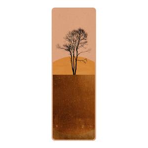 Läufer/Yogamatte Goldene Sonne mit Baum Oberfläche: Kork / Unterseite: Naturkautschuk - Gold