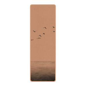 Läufer/Yogamatte Vogelzug in den Süden Oberfläche: Kork / Unterseite: Naturkautschuk - Schwarz / Weiß
