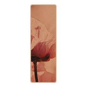 Läufer/Yogamatte Zartrosane Mohnblüte Oberfläche: Kork / Unterseite: Naturkautschuk - Pink