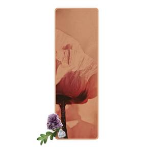 Läufer/Yogamatte Zartrosane Mohnblüte Oberfläche: Kork / Unterseite: Naturkautschuk - Pink