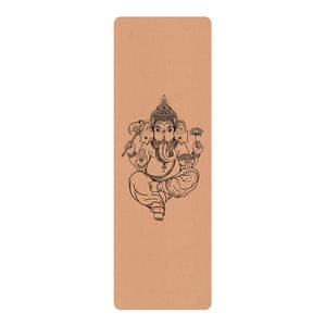 Läufer/Yogamatte Ganesha Oberfläche: Kork / Unterseite: Naturkautschuk - Schwarz