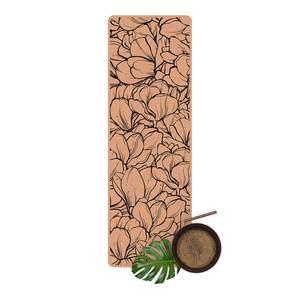 Tapis de yoga Bourgeons de magnolia Face supérieure : liège<br>Face inférieure : caoutchouc naturel