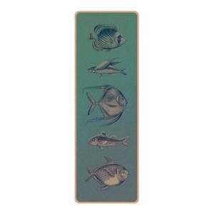 Läufer/Yogamatte Fische Oberfläche: Kork / Unterseite: Naturkautschuk - Blau