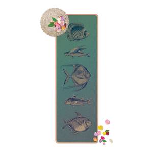 Tapis de yoga Poissons Face supérieure : liège<br>Face inférieure : caoutchouc naturel