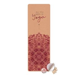 Tapis de yoga All you need is Yoga Face supérieure : liège<br>Face inférieure : caoutchouc naturel - Rouge