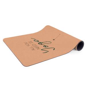 Tapis de yoga All you need is Yoga Face supérieure : liège<br>Face inférieure : caoutchouc naturel - Bleu