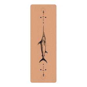 Loper/yogamat Zwaardvis Oppervlak: kurk<br>Onderkant: natuurlijk rubber - Zwart