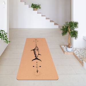 Tapis de yoga Espadon Face supérieure : liège<br>Face inférieure : caoutchouc naturel - Noir