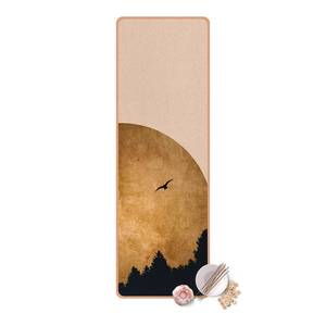 Läufer/Yogamatte Goldmond im Wald Oberfläche: Kork / Unterseite: Naturkautschuk - Gold