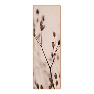 Tapis de yoga Bourgeons sépia Face supérieure : liège<br>Face inférieure : caoutchouc naturel