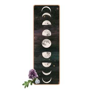 Tapis de yoga Phases de la lune Face supérieure : liège<br>Face inférieure : caoutchouc naturel