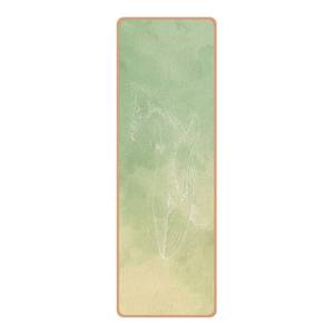 Tapis de yoga Baleine bleue II Face supérieure : liège<br>Face inférieure : caoutchouc naturel - Vert