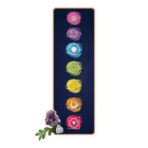 Passatoia / Tappetino yoga 7 Chakra II Superficie: sughero<br>Parte inferiore: caucciù - Multicolore