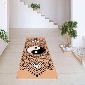 Läufer/Yogamatte Mandala Yin und Yang Oberfläche: Kork / Unterseite: Naturkautschuk - Schwarz