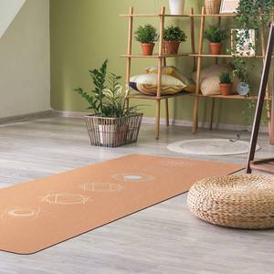 Passatoia / Tappetino yoga 7 Chakra II Superficie: sughero<br>Parte inferiore: caucciù - Arancione / Beige