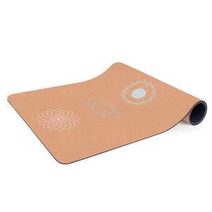 Passatoia / Tappetino yoga 7 Chakra II Superficie: sughero<br>Parte inferiore: caucciù - Arancione / Beige