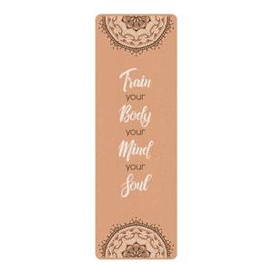 Tapis de yoga Train Your Body Face supérieure : liège<br>Face inférieure : caoutchouc naturel - Multicolore