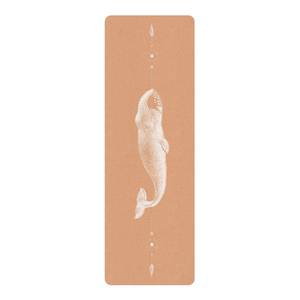 Tapis de yoga Baleine du Groenland Face supérieure : liège<br>Face inférieure : caoutchouc naturel - Blanc