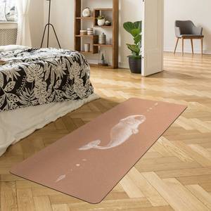 Tapis de yoga Baleine du Groenland Face supérieure : liège<br>Face inférieure : caoutchouc naturel - Blanc