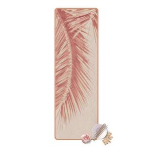 Läufer/Yogamatte Palmenblätter Oberfläche: Kork / Unterseite: Naturkautschuk - Pink