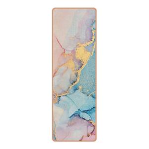 Läufer/Yogamatte Aquarell Pastell I Oberfläche: Kork / Unterseite: Naturkautschuk - Mehrfarbig