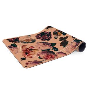 Läufer/Yogamatte Barockblüten Oberfläche: Kork / Unterseite: Naturkautschuk - Pink