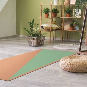 Tapis de yoga Triangles Face supérieure : liège<br>Face inférieure : caoutchouc naturel - Vert